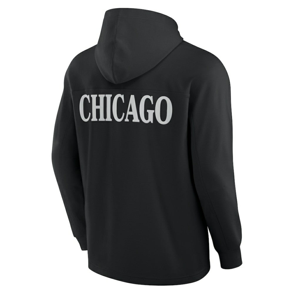 NHL Chicago Blackhawks Fanatics Elements Blaze Tri-Blend Long Sleeve Hoodie T-Shirt - Black