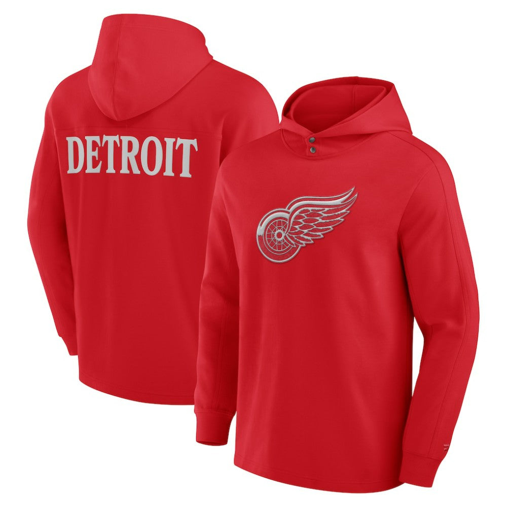 NHL Detroit Red Wings Fanatics Elements Blaze Tri-Blend Long Sleeve Hoodie T-Shirt - Red