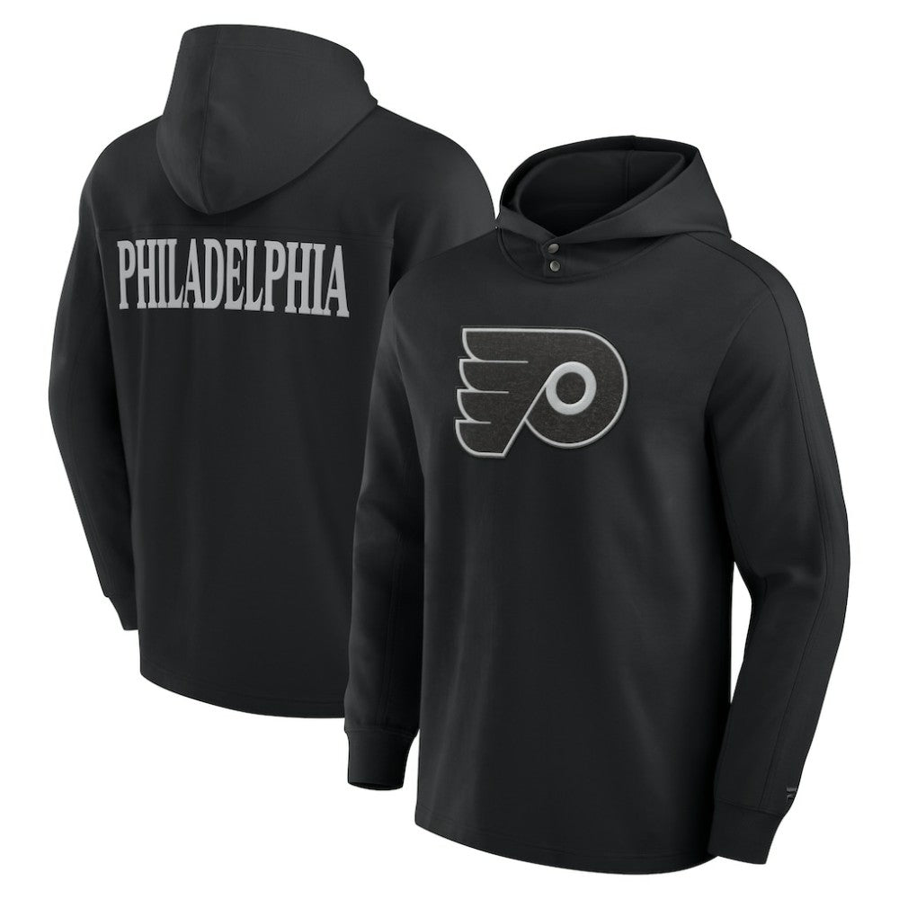 NHL Philadelphia Flyers Fanatics Elements Blaze Tri-Blend Long Sleeve Hoodie T-Shirt - Black