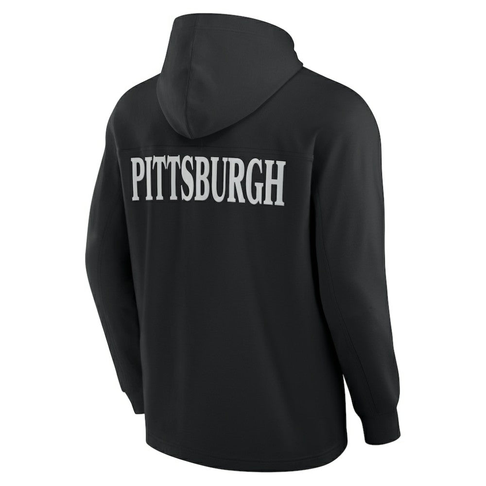 NHL Pittsburgh Penguins Fanatics Elements Blaze Tri-Blend Long Sleeve Hoodie T-Shirt - Black