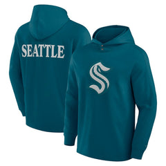 NHL Seattle Kraken Fanatics Elements Blaze Tri-Blend Long Sleeve Hoodie T-Shirt - Teal