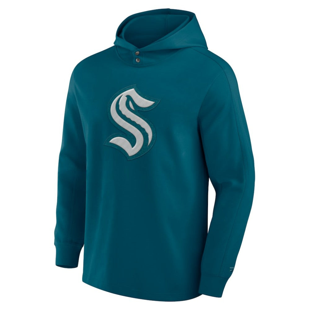 NHL Seattle Kraken Fanatics Elements Blaze Tri-Blend Long Sleeve Hoodie T-Shirt - Teal