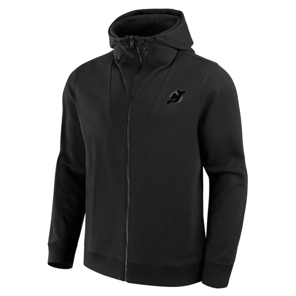 NHL New Jersey Devils Fanatics Elements Tonal Primary Tri-Blend Full-Zip Hoodie - Black