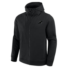 NHL New Jersey Devils Fanatics Elements Tonal Primary Tri-Blend Full-Zip Hoodie - Black
