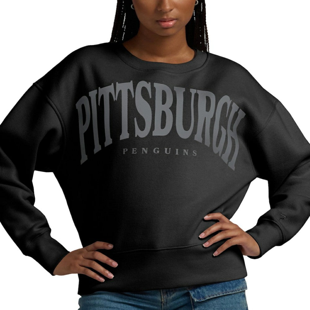NHL Pittsburgh Penguins Fanatics Women's Elements Flow Pullover Sweatshirt - Black