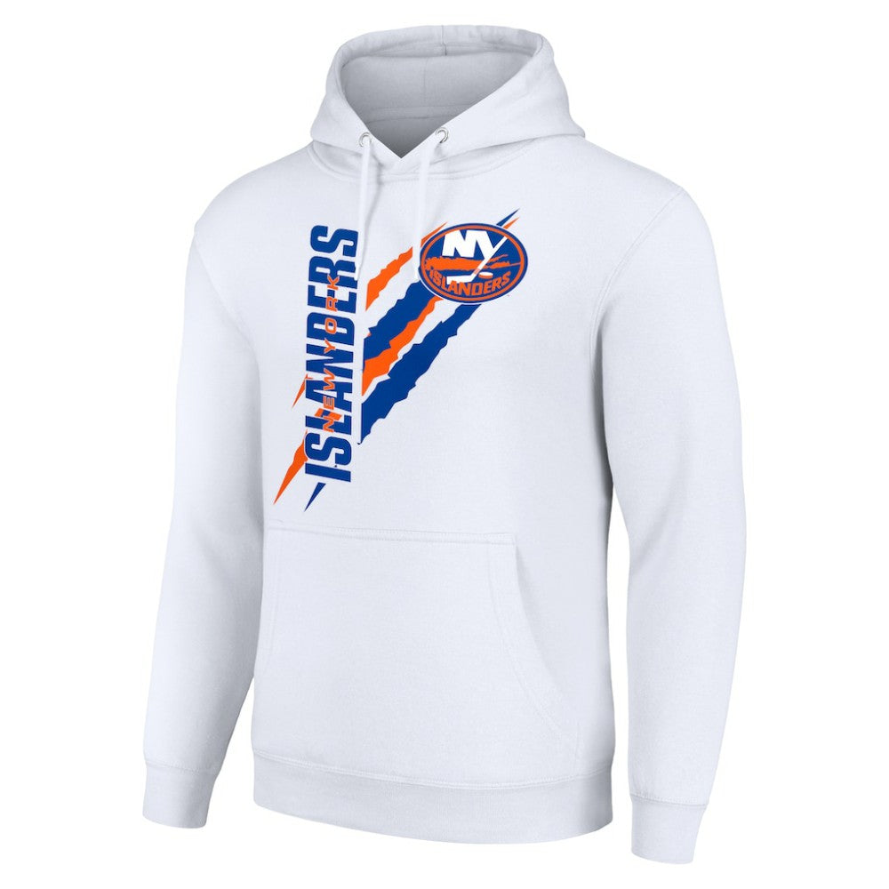 NHL New York Islanders Starter Color Scratch Fleece Pullover Hoodie - White