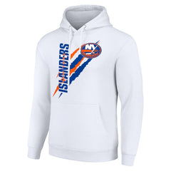 NHL New York Islanders Starter Color Scratch Fleece Pullover Hoodie - White
