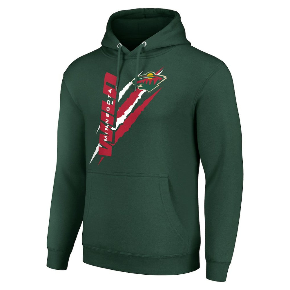 NHL Minnesota Wild Starter Color Scratch Fleece Pullover Hoodie - Green