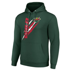 NHL Minnesota Wild Starter Color Scratch Fleece Pullover Hoodie - Green