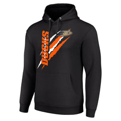 NHL Anaheim Ducks Starter Color Scratch Fleece Pullover Hoodie - Black