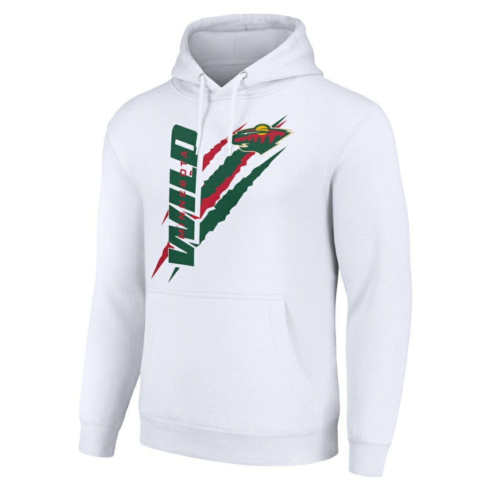 NHL Minnesota Wild Starter Color Scratch Fleece Pullover Hoodie - White