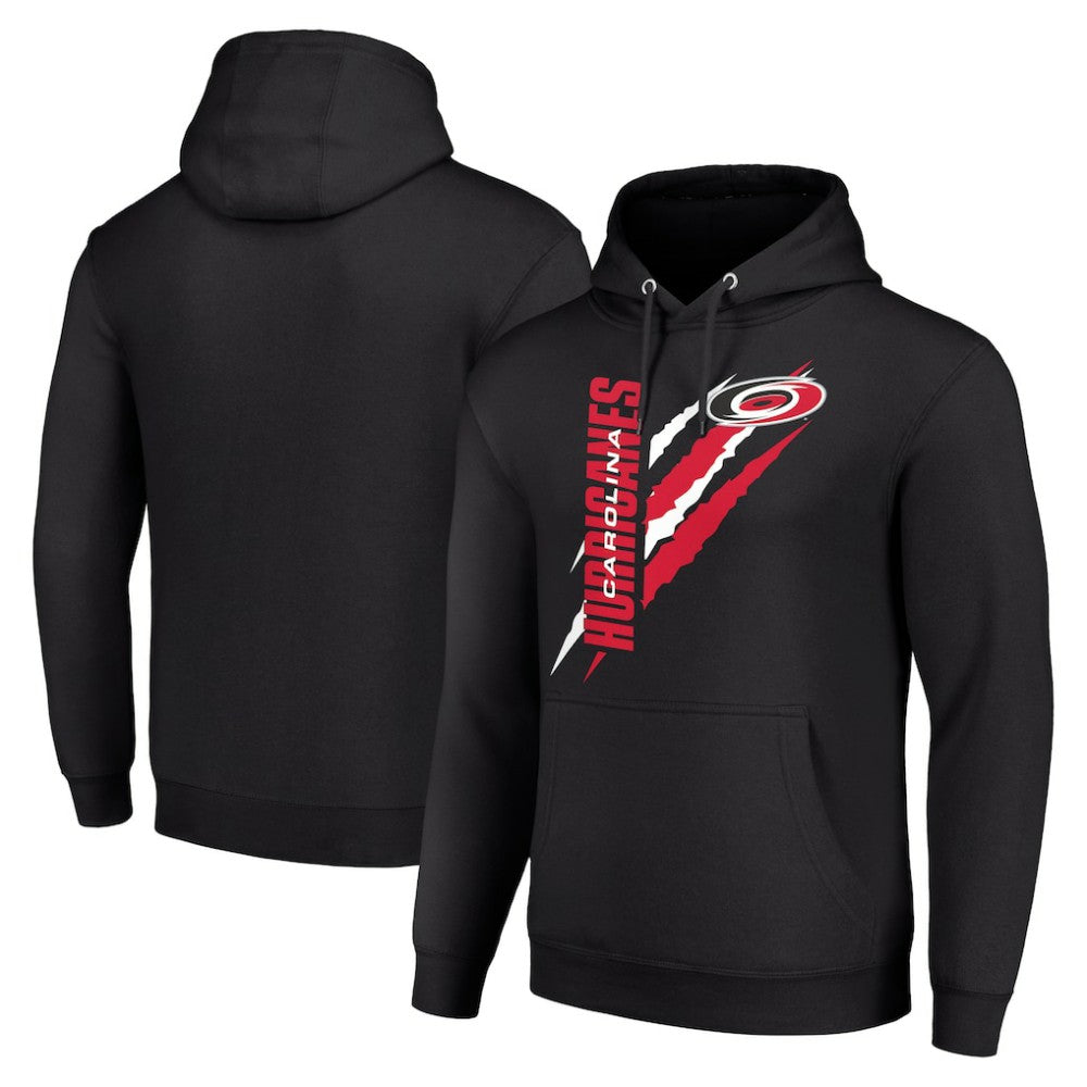 NHL Carolina Hurricanes Starter Color Scratch Fleece Pullover Hoodie - Black