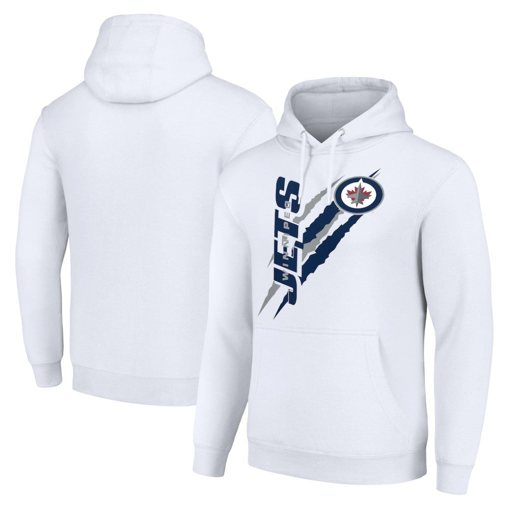 NHL Winnipeg Jets Starter Color Scratch Fleece Pullover Hoodie - White