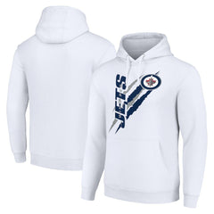 NHL Winnipeg Jets Starter Color Scratch Fleece Pullover Hoodie - White