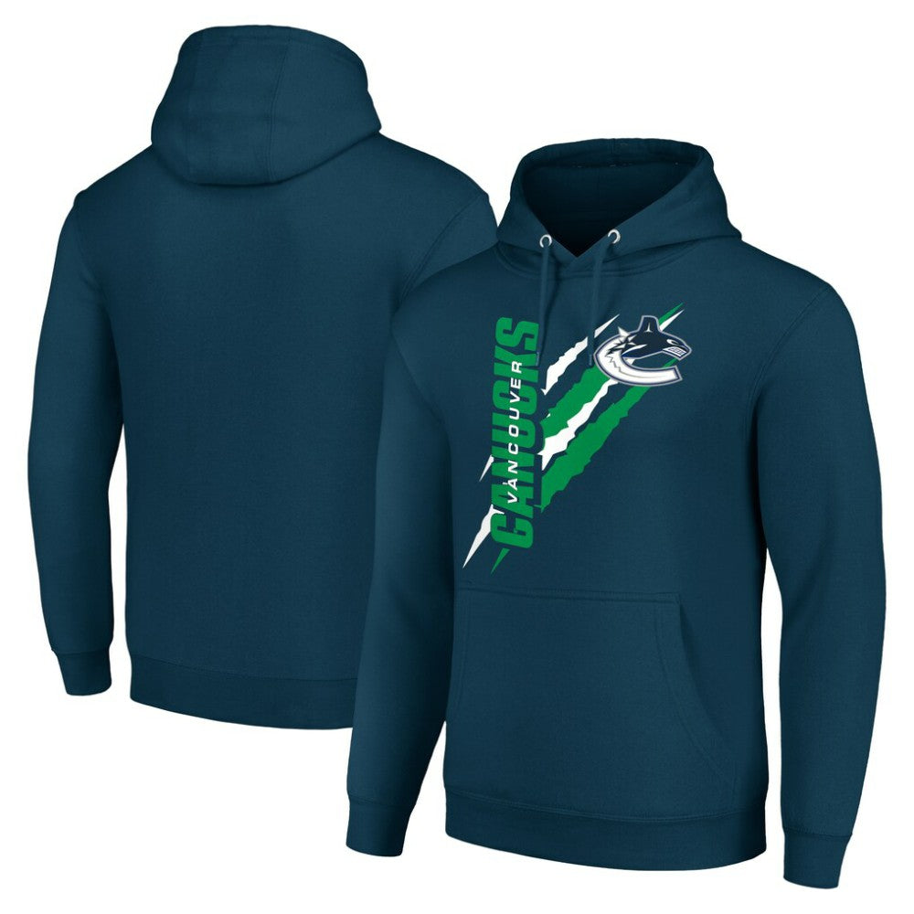 NHL Vancouver Canucks Starter Color Scratch Fleece Pullover Hoodie - Blue