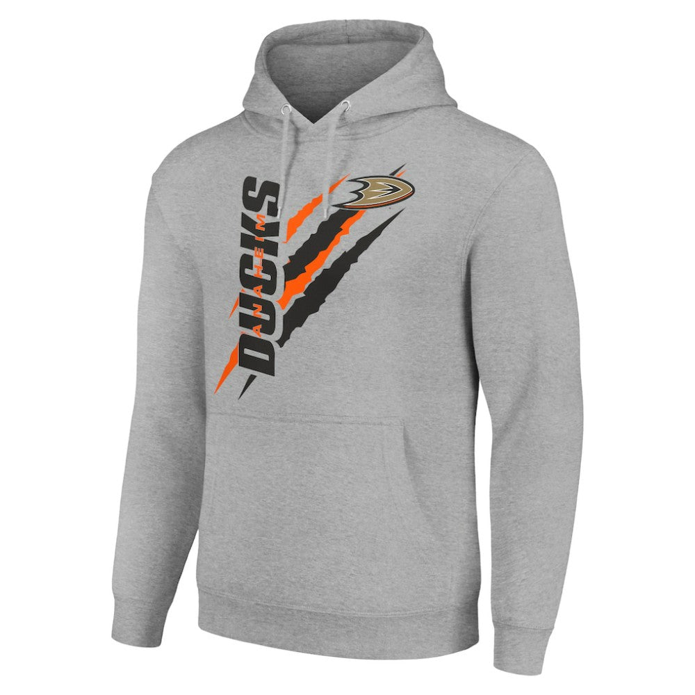 NHL Anaheim Ducks Starter Color Scratch Fleece Pullover Hoodie - Heather Gray