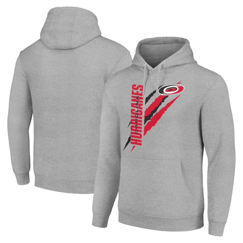 NHL Carolina Hurricanes Starter Color Scratch Fleece Pullover Hoodie - Heather Gray