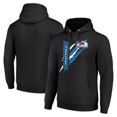 NHL Colorado Avalanche Starter Color Scratch Fleece Pullover Hoodie - Black