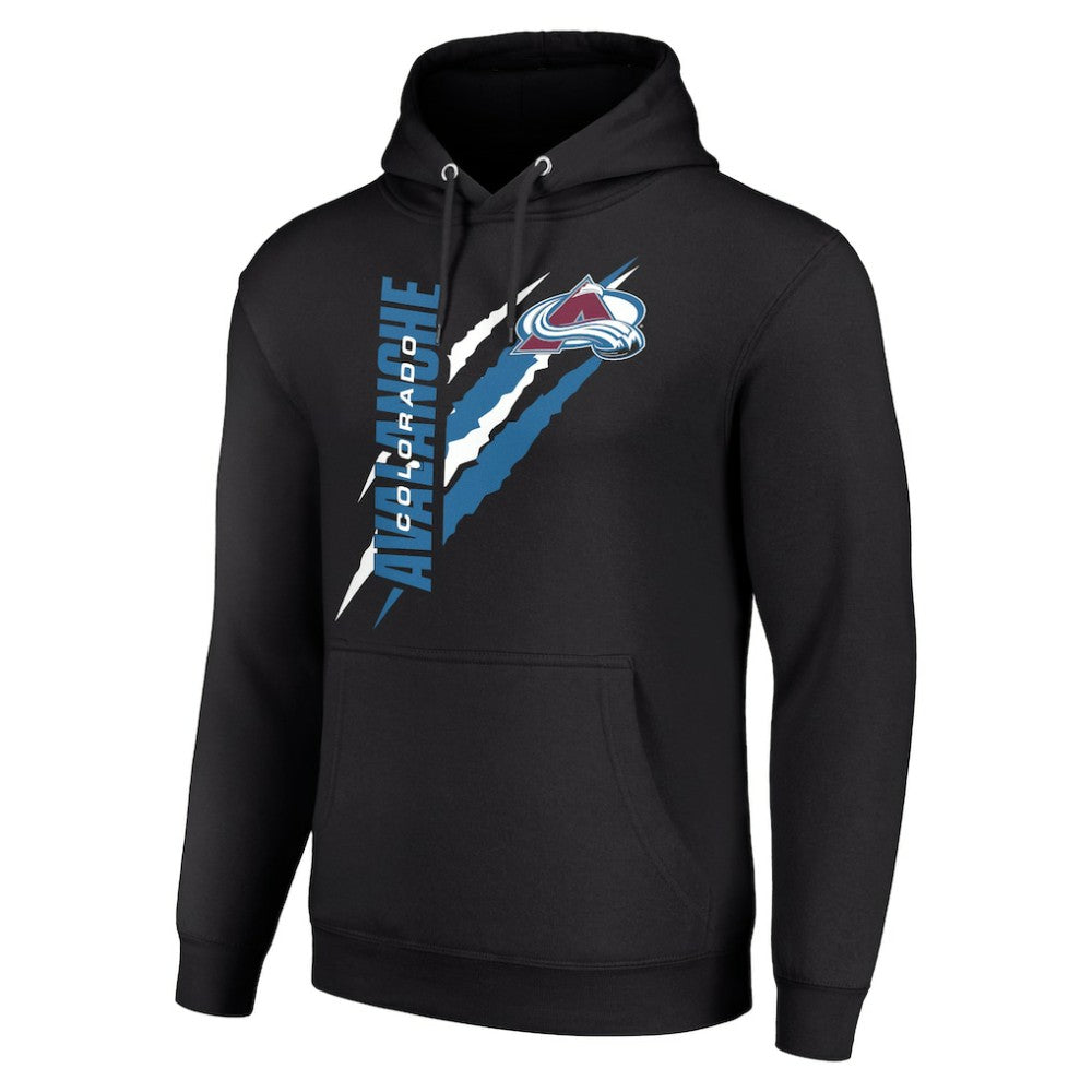 NHL Colorado Avalanche Starter Color Scratch Fleece Pullover Hoodie - Black