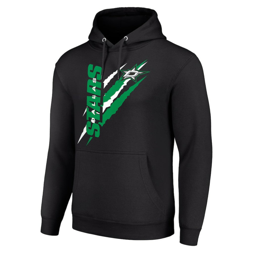 NHL Dallas Stars Starter Color Scratch Fleece Pullover Hoodie - Black