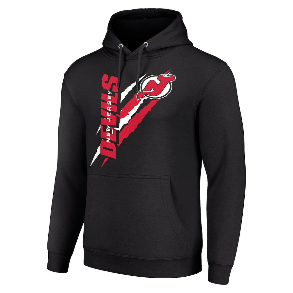 NHL New Jersey Devils Starter Color Scratch Fleece Pullover Hoodie - Black