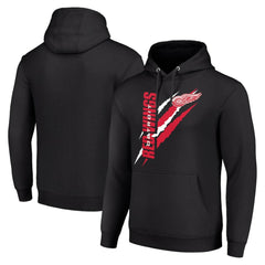 NHL Detroit Red Wings Starter Color Scratch Fleece Pullover Hoodie - Black