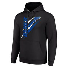 NHL St. Louis Blues Starter Color Scratch Fleece Pullover Hoodie - Black