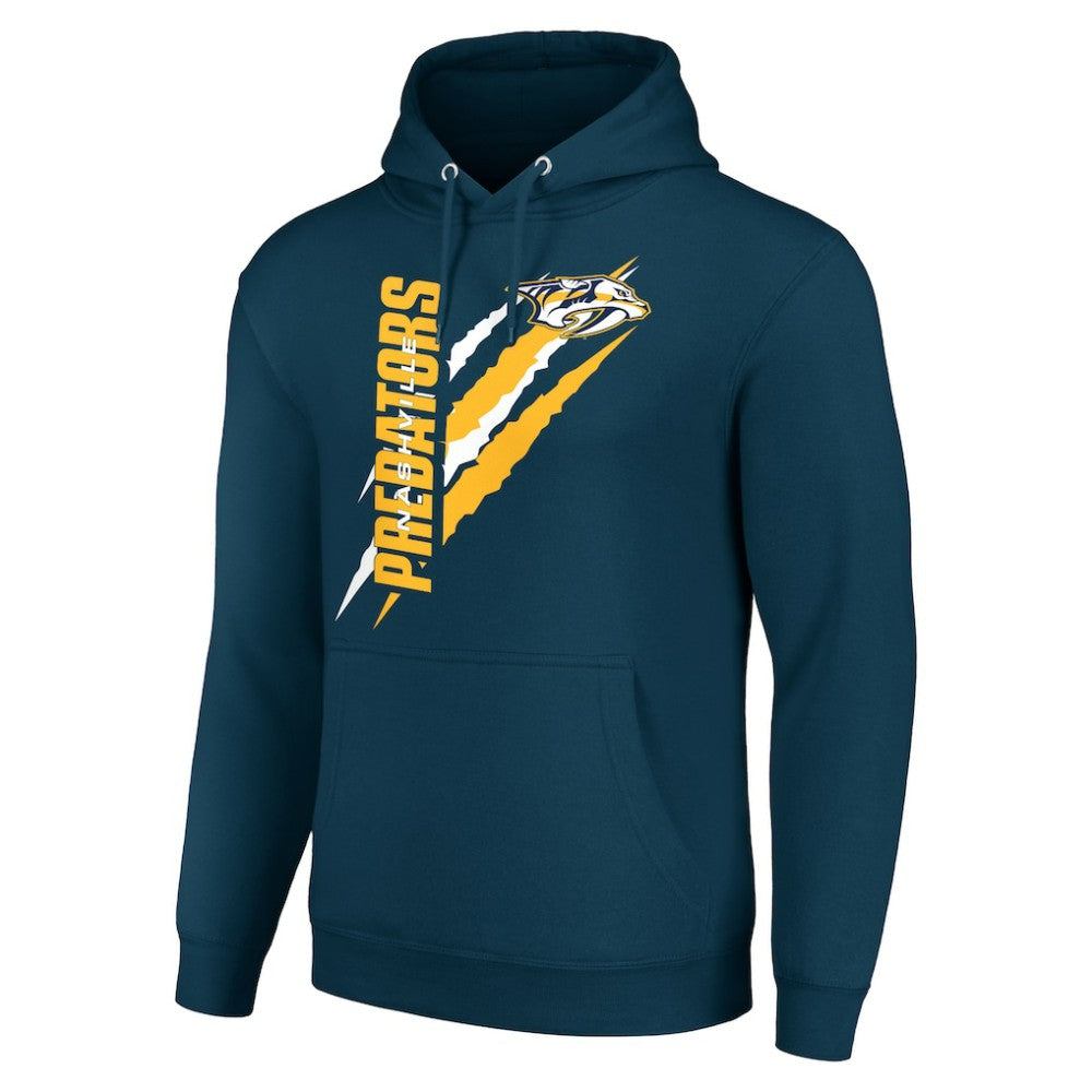 NHL Nashville Predators Starter Color Scratch Fleece Pullover Hoodie - Blue