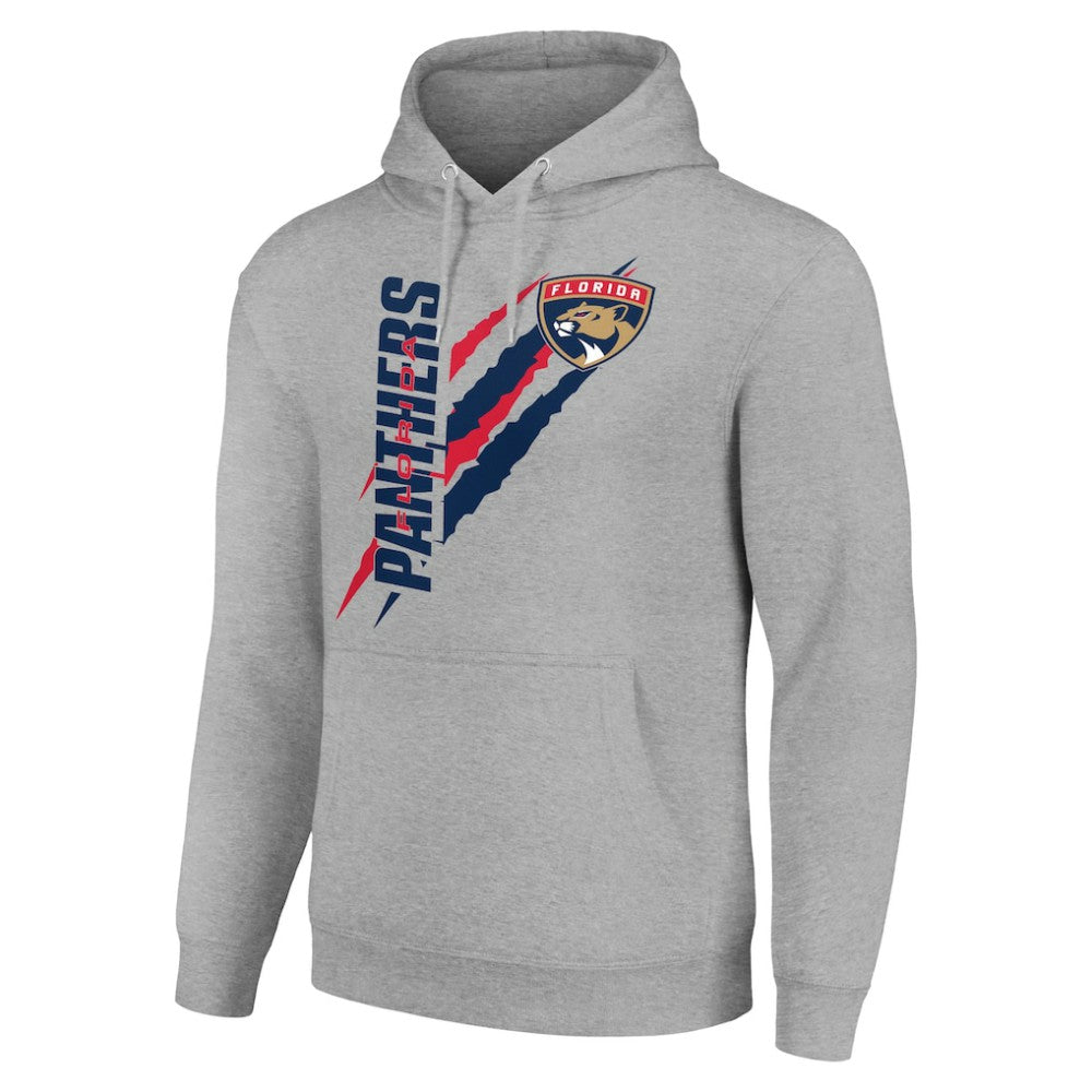 NHL Florida Panthers Starter Color Scratch Fleece Pullover Hoodie - Heather Gray