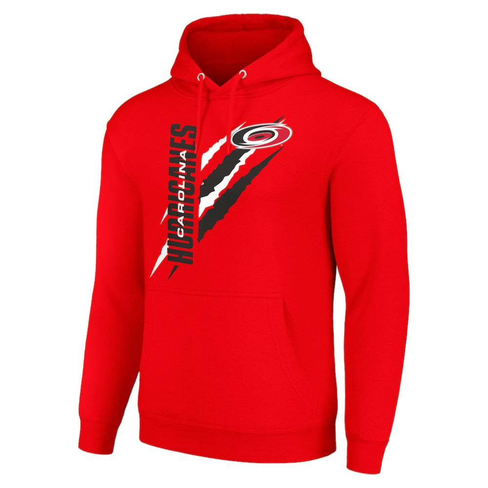 NHL Carolina Hurricanes Starter Color Scratch Fleece Pullover Hoodie - Red