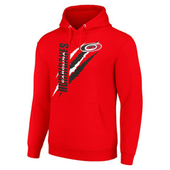 NHL Carolina Hurricanes Starter Color Scratch Fleece Pullover Hoodie - Red