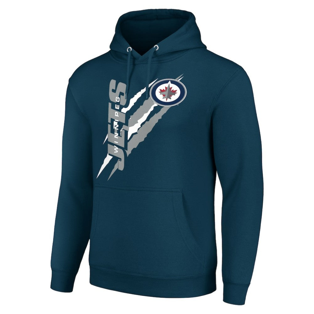 NHL Winnipeg Jets Starter Color Scratch Fleece Pullover Hoodie - Blue