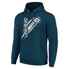 NHL Winnipeg Jets Starter Color Scratch Fleece Pullover Hoodie - Blue
