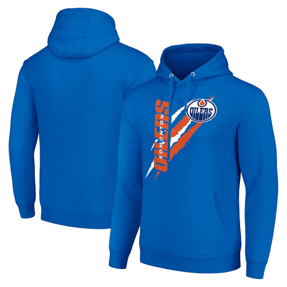NHL Edmonton Oilers Starter Color Scratch Fleece Pullover Hoodie - Royal