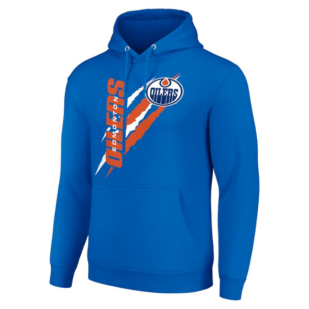 NHL Edmonton Oilers Starter Color Scratch Fleece Pullover Hoodie - Royal