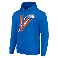 NHL Edmonton Oilers Starter Color Scratch Fleece Pullover Hoodie - Royal