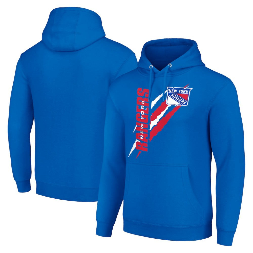 NHL New York Rangers Starter Color Scratch Fleece Pullover Hoodie - Royal