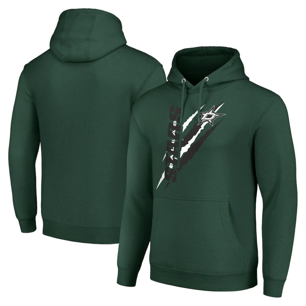 NHL Dallas Stars Starter Color Scratch Fleece Pullover Hoodie - Green