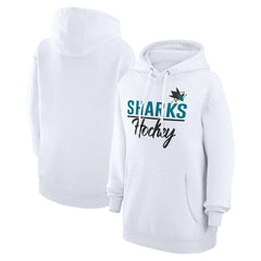 NHL San Jose Sharks G-III 4Her by Carl Banks Women's Team Fleece Pullover Hoodie - White