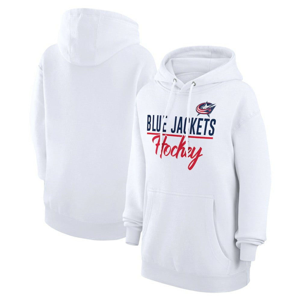 NHL Columbus Blue Jackets G-III 4Her by Carl Banks Women's Team Fleece Pullover Hoodie - White