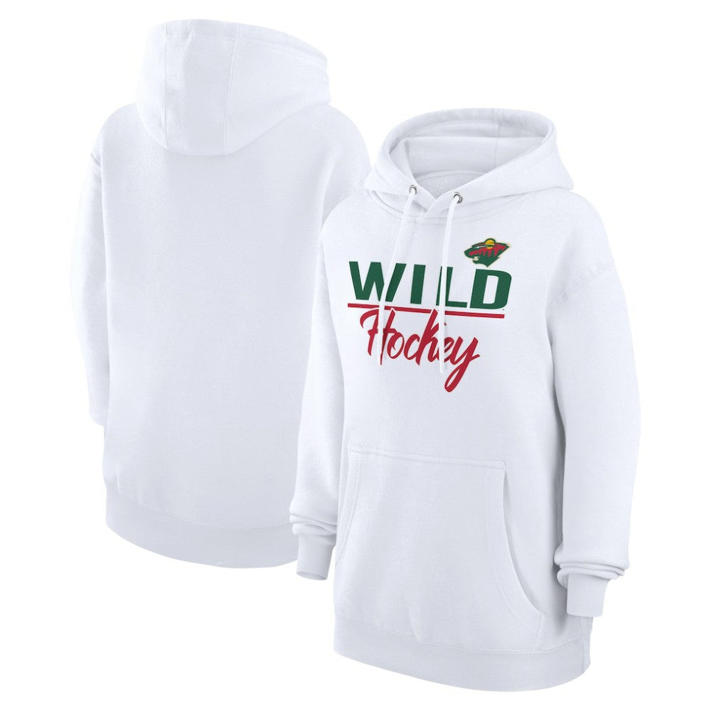 NHL Minnesota Wild G-III 4Her by Carl Banks Women's Team Fleece Pullover Hoodie - White