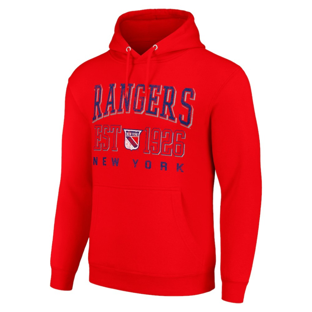 NHL New York Rangers Starter Retro Graphic Pullover Hoodie - Red