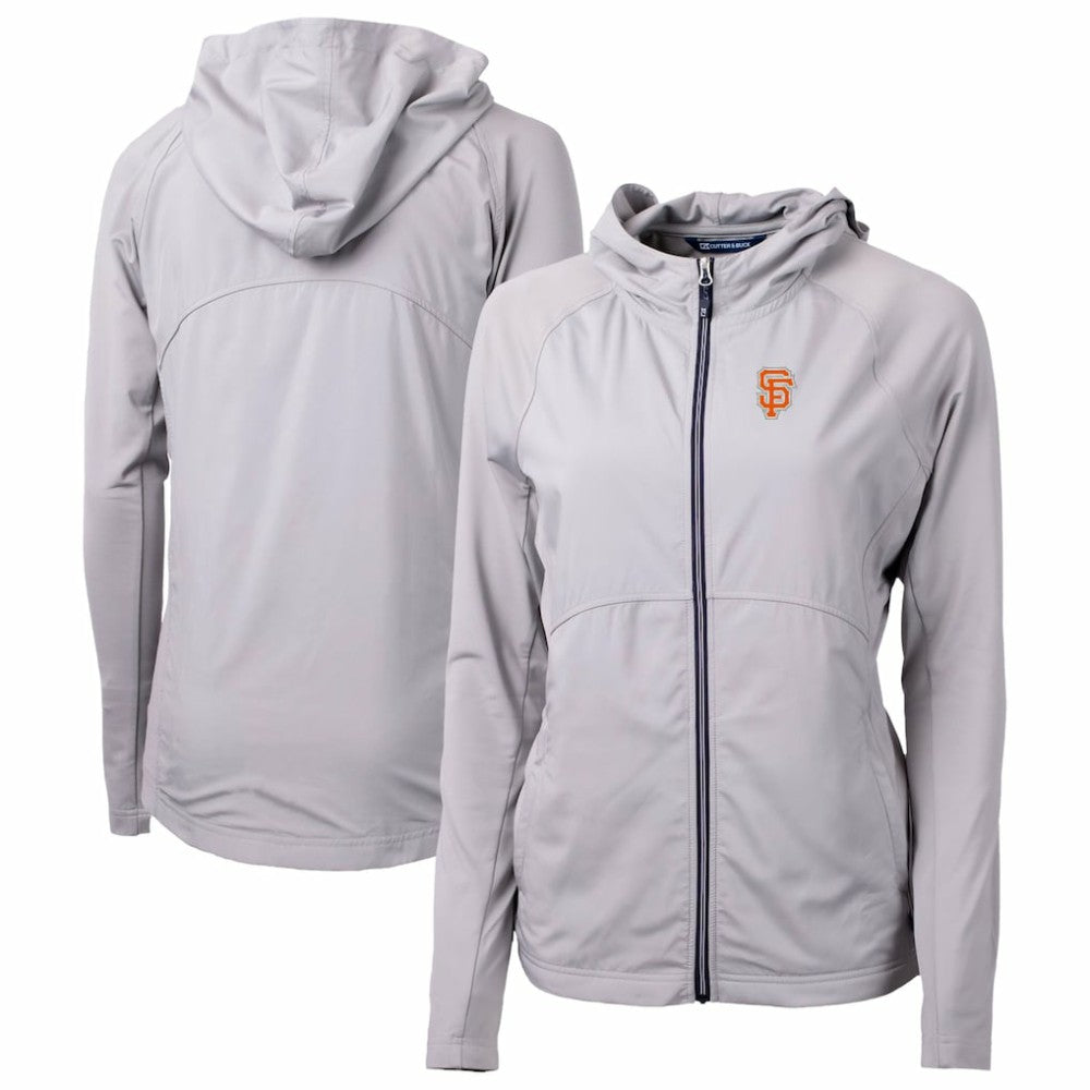 San Francisco Giants Cutter & Buck Women's City Connect Adapt Eco Knit Hybrid Recycled Full-Zip Hoodie - Gray Hoodies