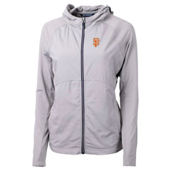 San Francisco Giants Cutter & Buck Women's City Connect Adapt Eco Knit Hybrid Recycled Full-Zip Hoodie - Gray Hoodies