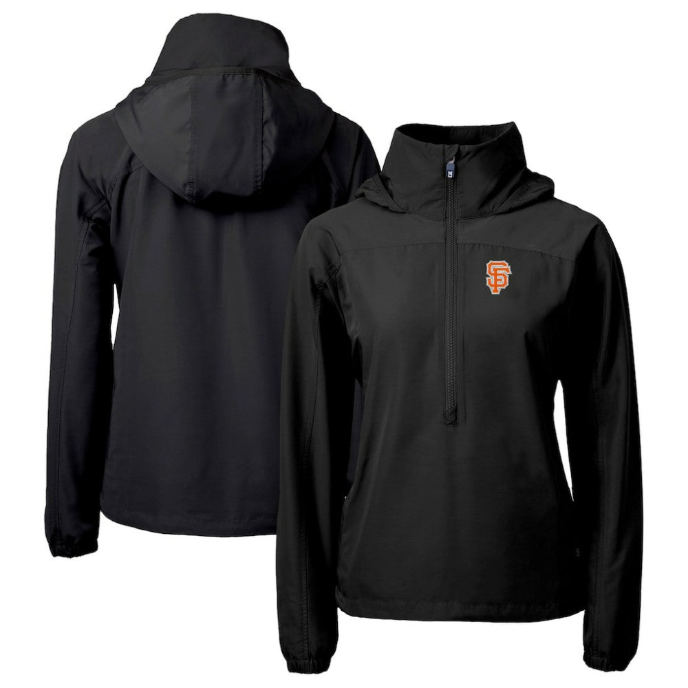 San Francisco Giants Cutter & Buck Women's City Connect Charter Eco Recycled Half-Zip Anorak Jacket - Black Jackets