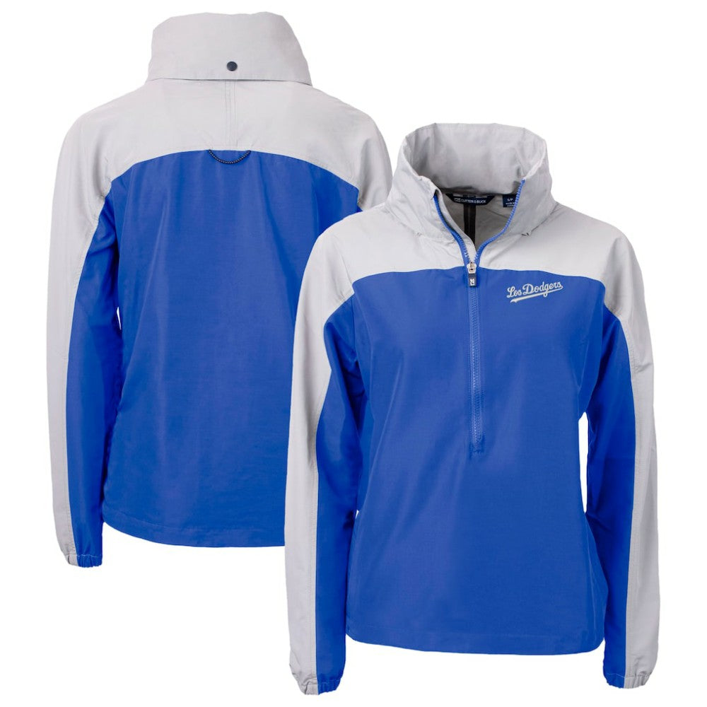 Los Angeles Dodgers Cutter & Buck Women's City Connect Charter Eco Recycled Half-Zip Anorak Jacket - Royal Jackets