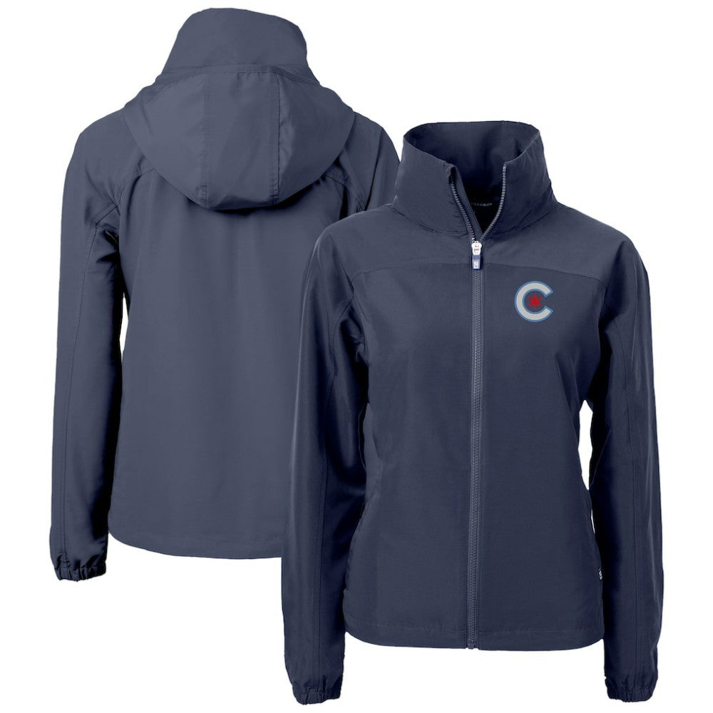 Chicago Cubs Cutter & Buck Women's City Connect Charter Eco Recycled Full-Zip Jacket - Navy Jackets