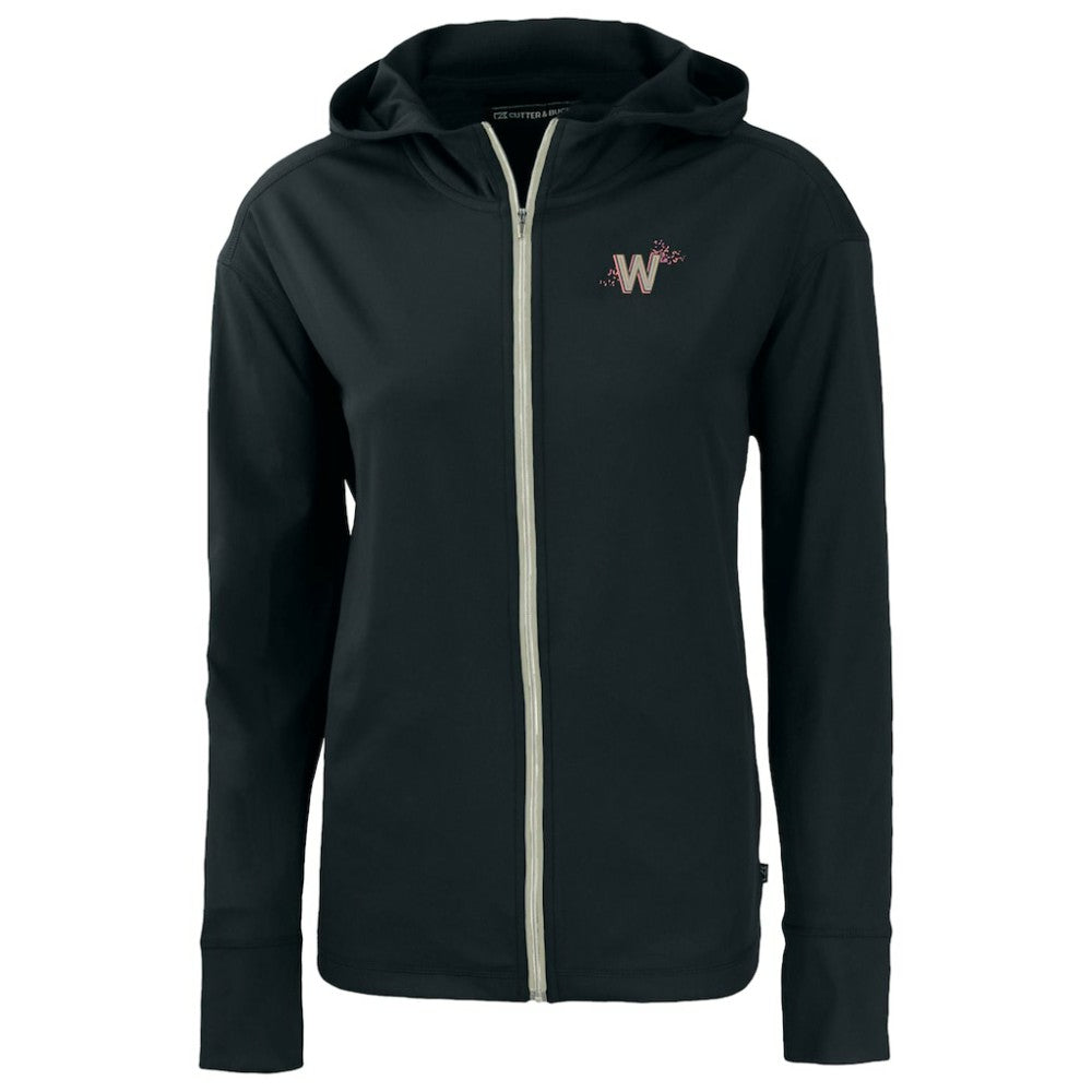 Washington Nationals Cutter & Buck Women's City Connect Daybreak Eco Recycled Full-Zip Hoodie - Black Hoodies
