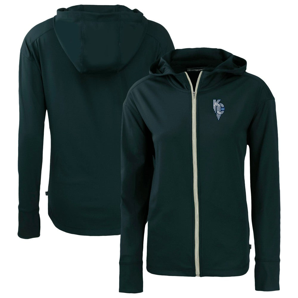 Kansas City Royals Cutter & Buck Women's City Connect Daybreak Eco Recycled Full-Zip Hoodie - Navy Hoodies