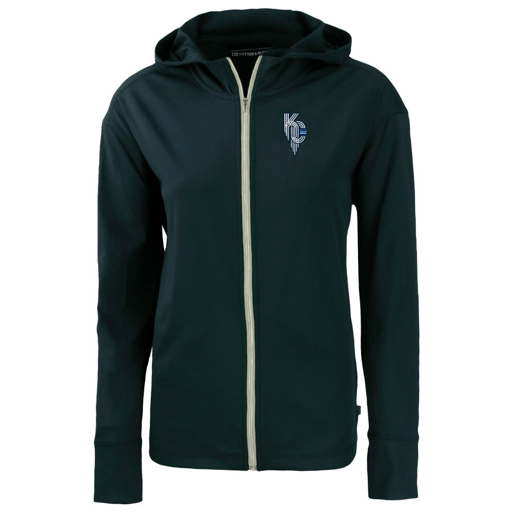 Kansas City Royals Cutter & Buck Women's City Connect Daybreak Eco Recycled Full-Zip Hoodie - Navy Hoodies